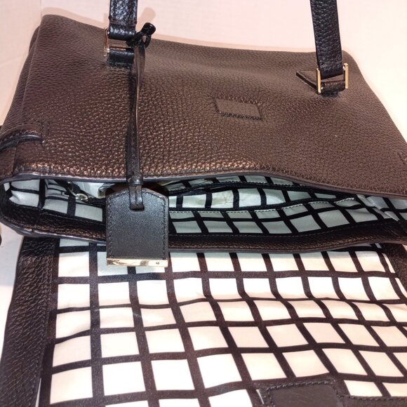 KATE SPADE NY Holden Street "Leslie" Black Pebbled Leather 2-way Bag - Picture 13 of 14